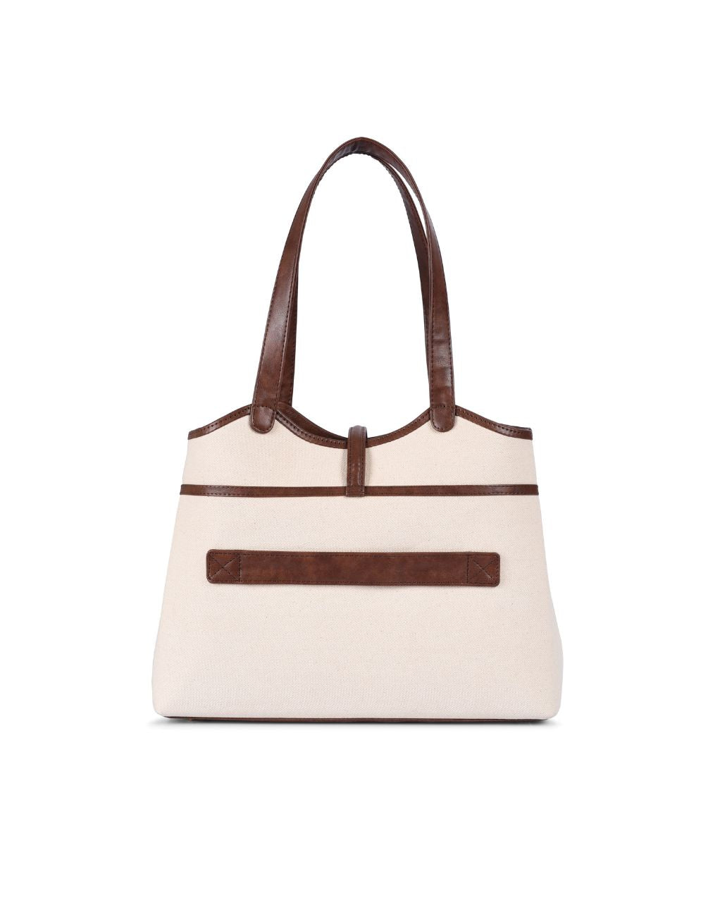 EMILY TOTE BAG | BEIGE & BROWN | MEDIUM