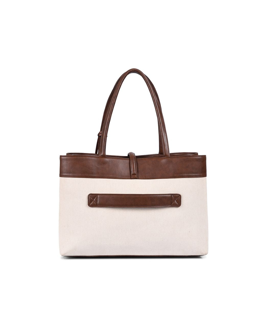 MINDY TOTE BAG | BROWN & BEIGE | LARGE