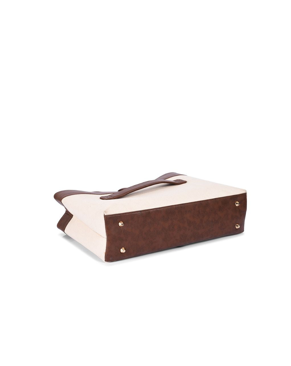 MINDY TOTE BAG | BROWN & BEIGE | LARGE