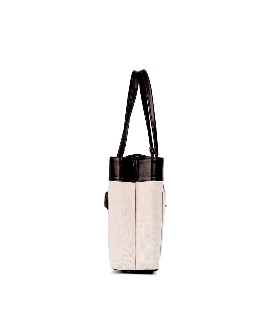 MINDY TOTE BAG | BEIGE & BLACK | LARGE