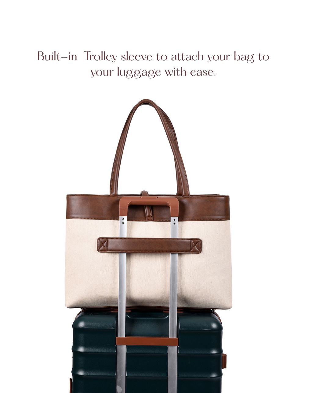 MINDY TOTE BAG | BROWN & BEIGE | LARGE