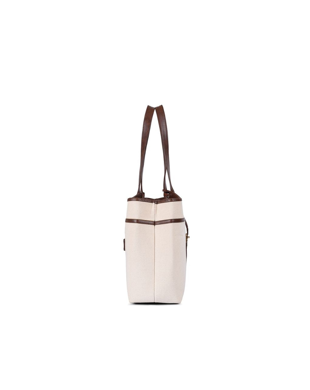 EMILY TOTE BAG | BEIGE & BROWN | LARGE