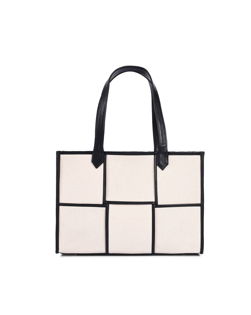 ACE TOTE BAG | BEIGE & BLACK | MEDIUM
