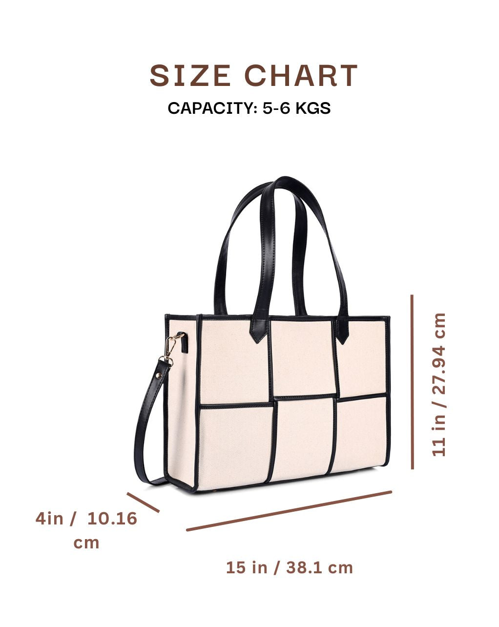 ACE TOTE BAG | BEIGE & BLACK | MEDIUM