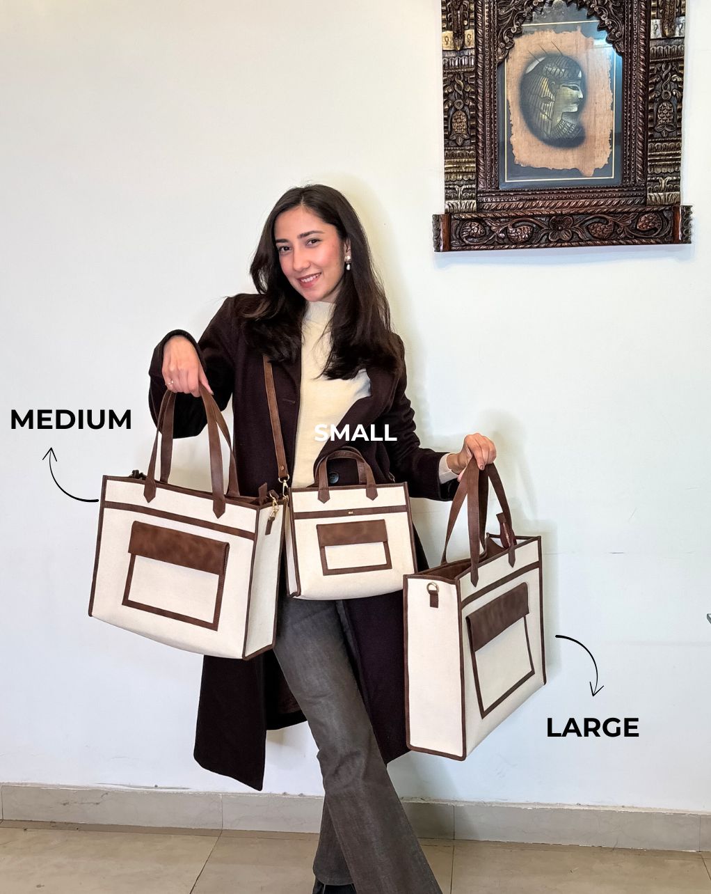 HAZEL LAPTOP TOTE | BROWN | MEDIUM