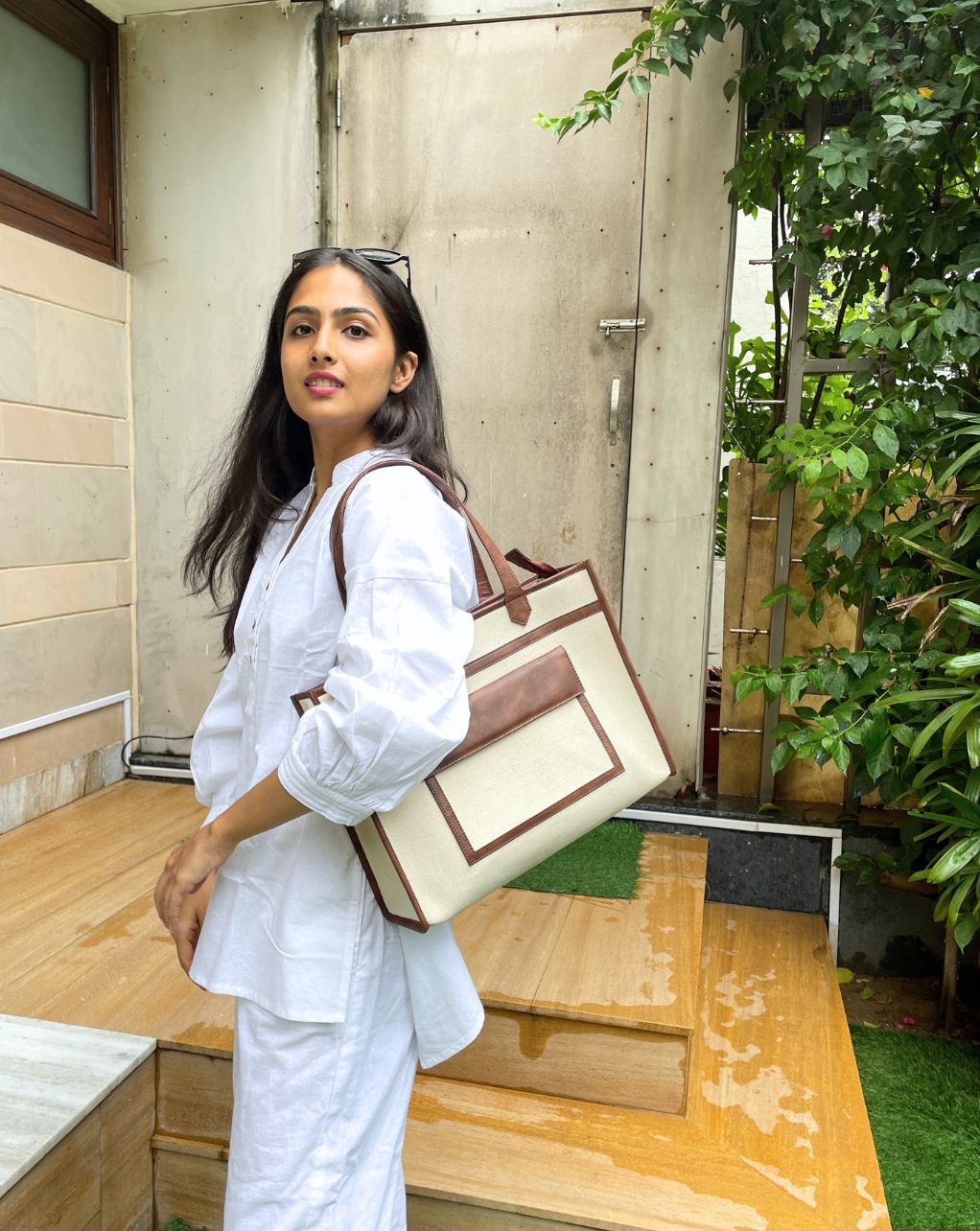 HAZEL LAPTOP TOTE | BROWN | MEDIUM