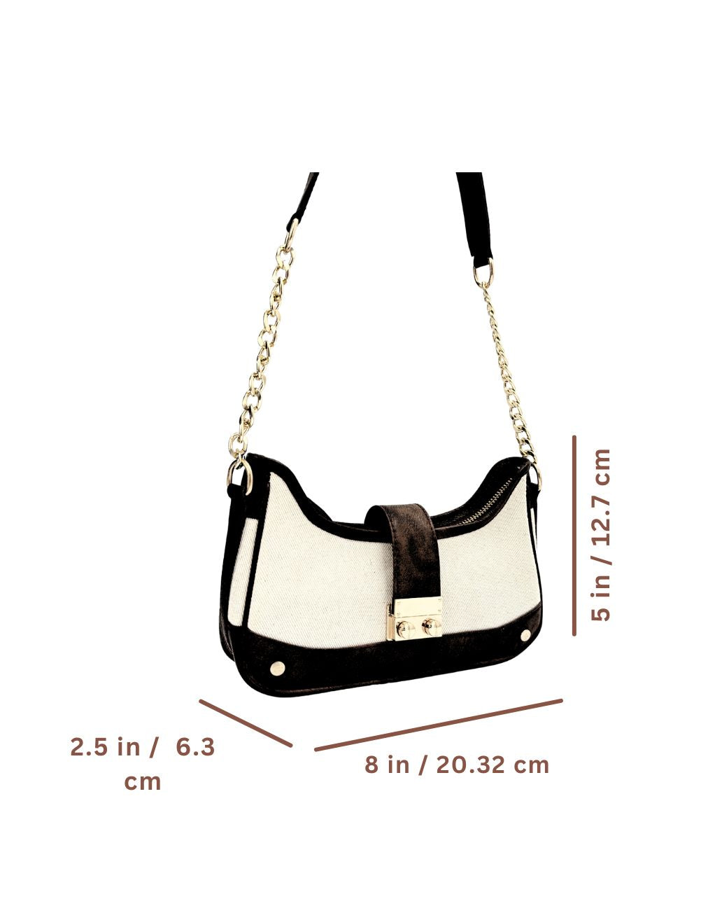 RUMI HANDBAG | BLACK & BEIGE