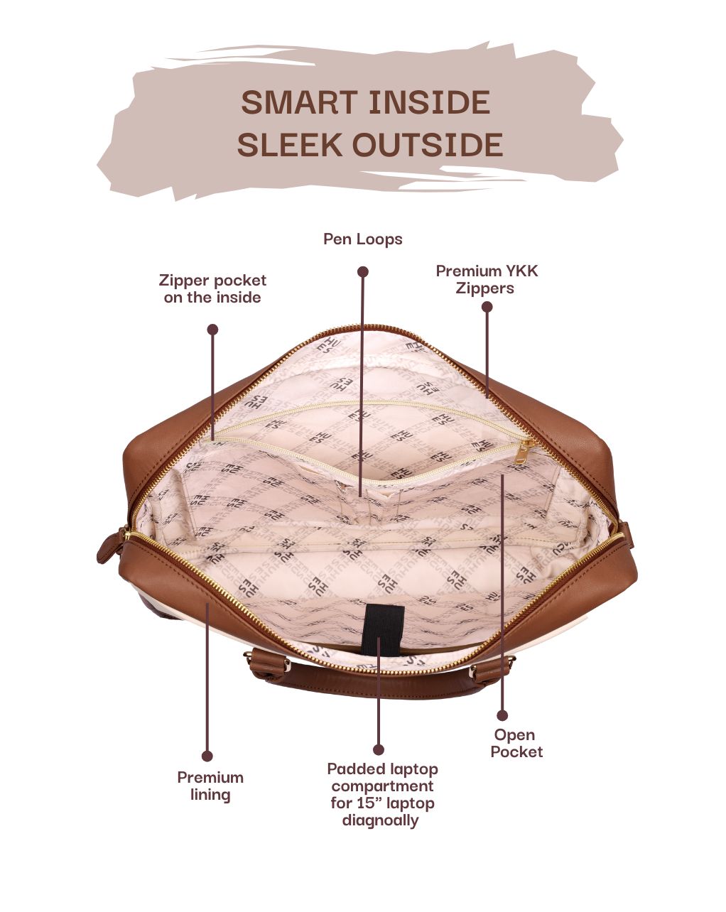ROSS LAPTOP BAG | BROWN AND BEIGE