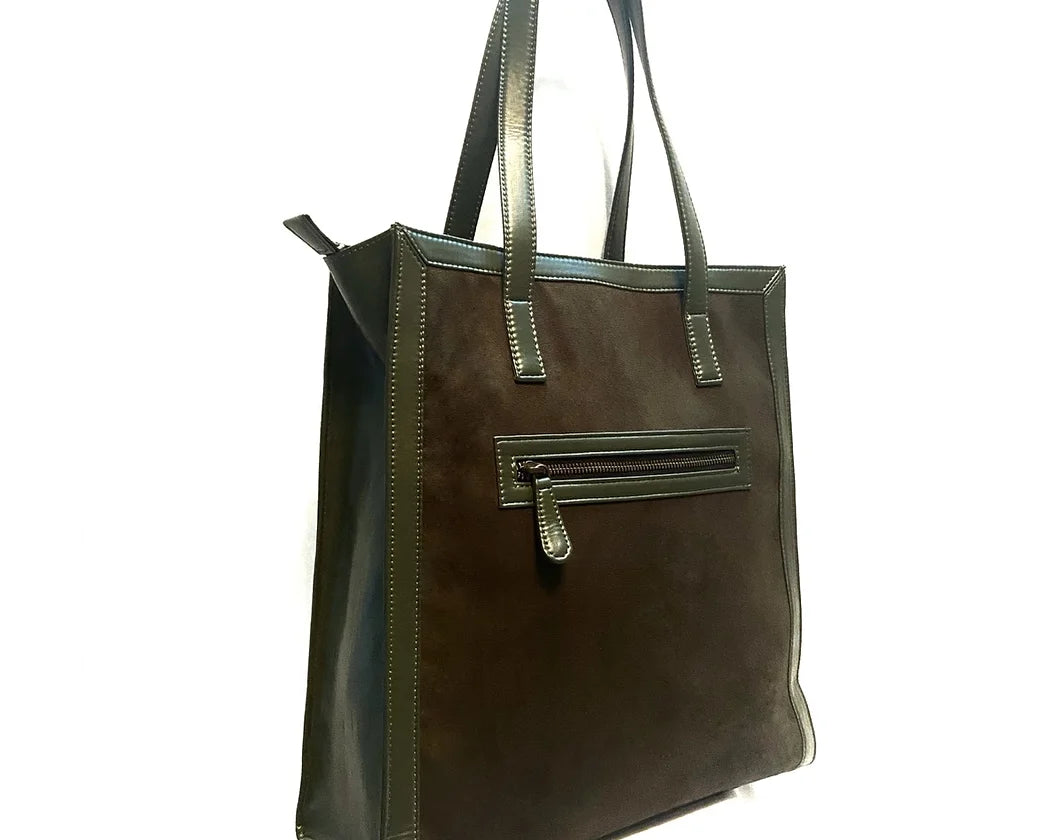 Olive top tote bag