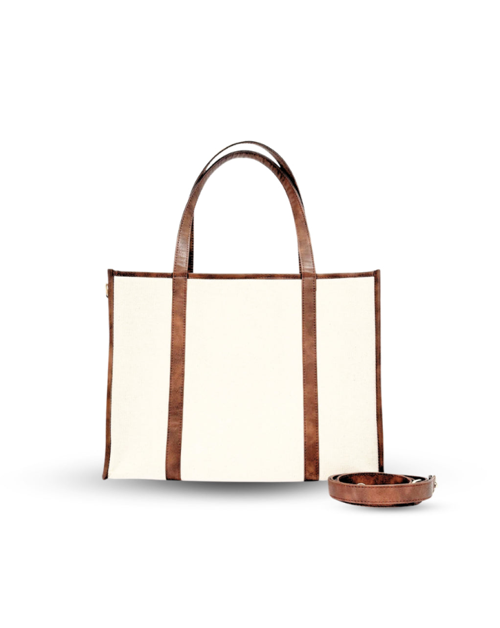 MABEL TOTE BAG | BROWN & BEIGE | MEDIUM