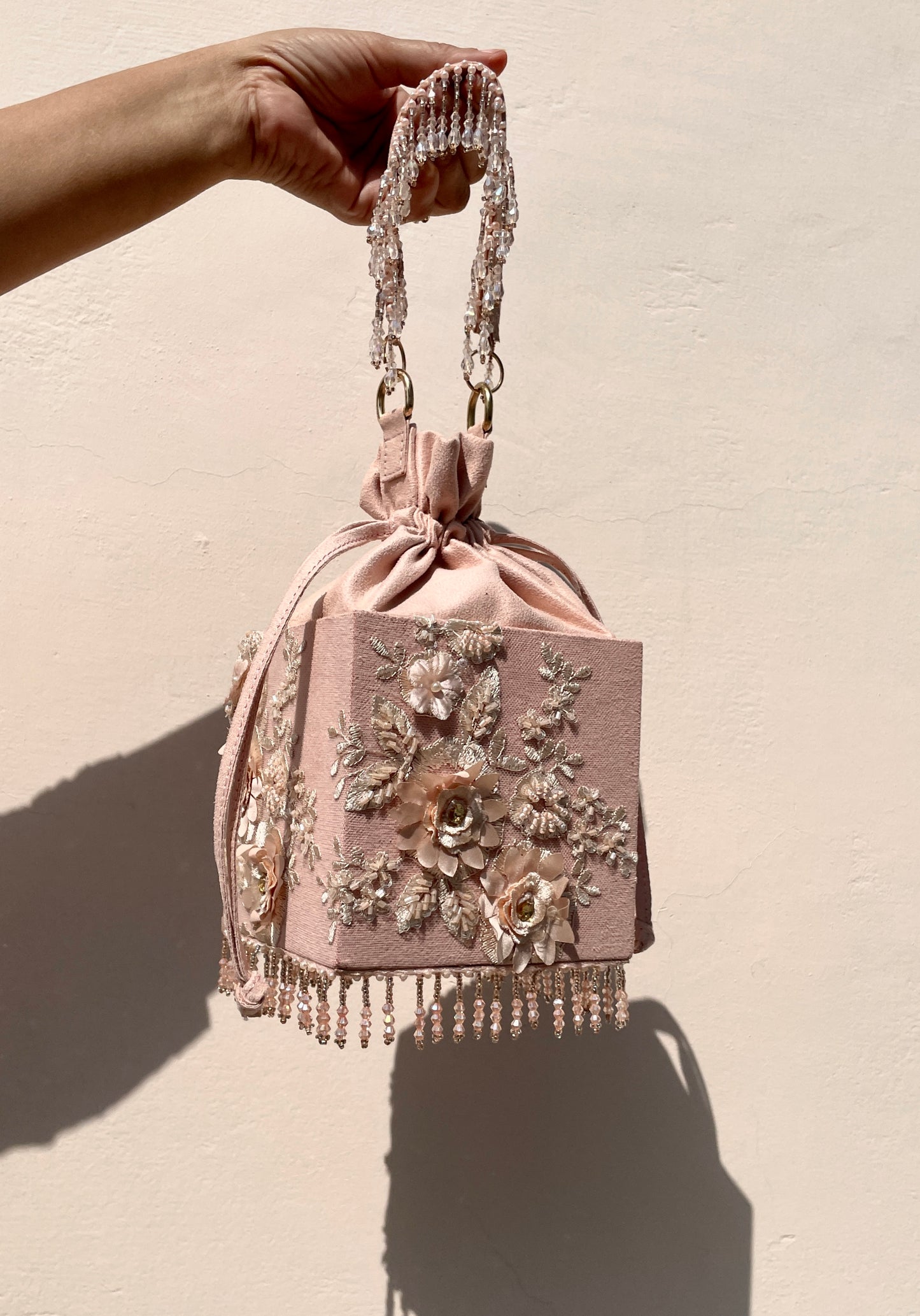 Peach Pearl Box Potli