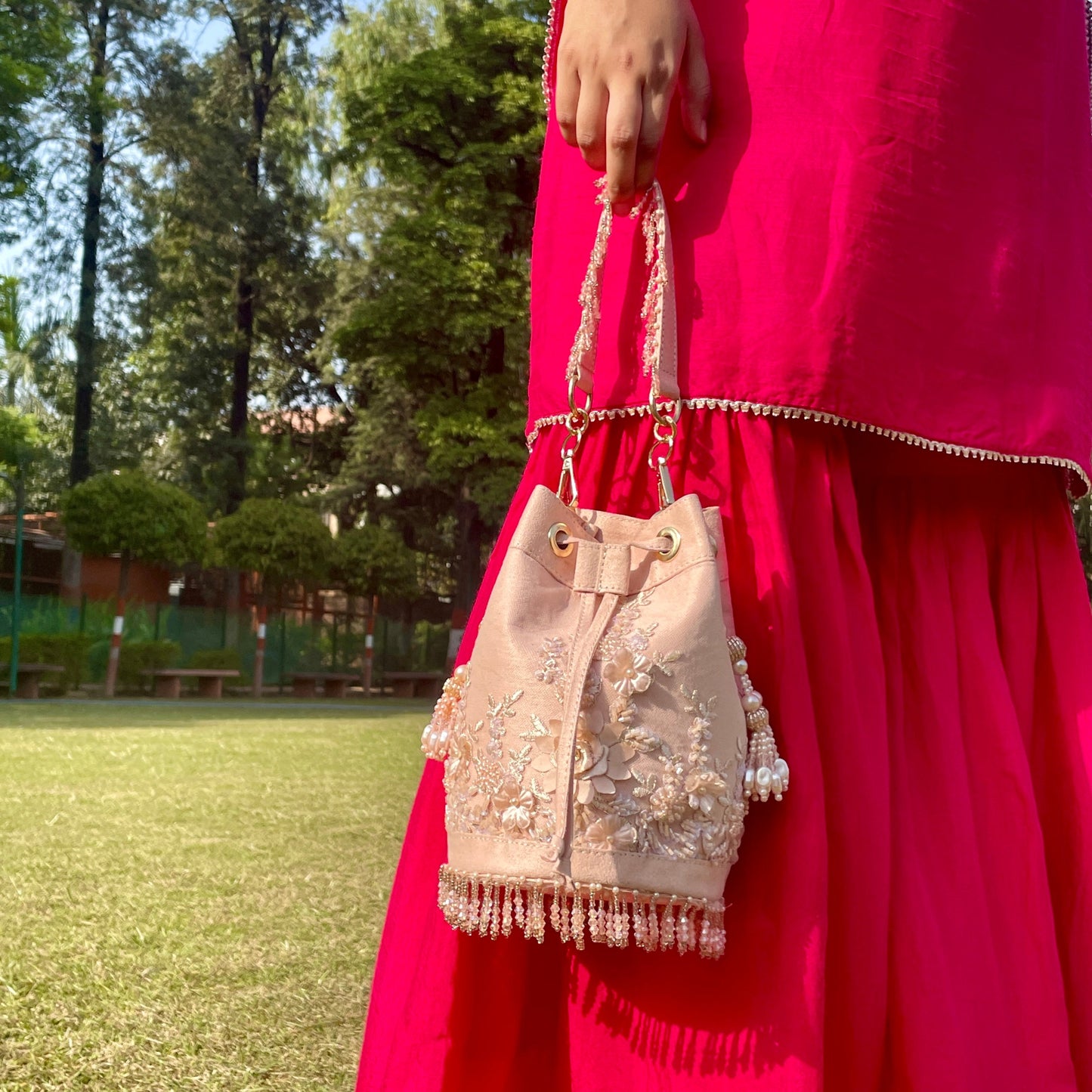 Peach Pearl Potli