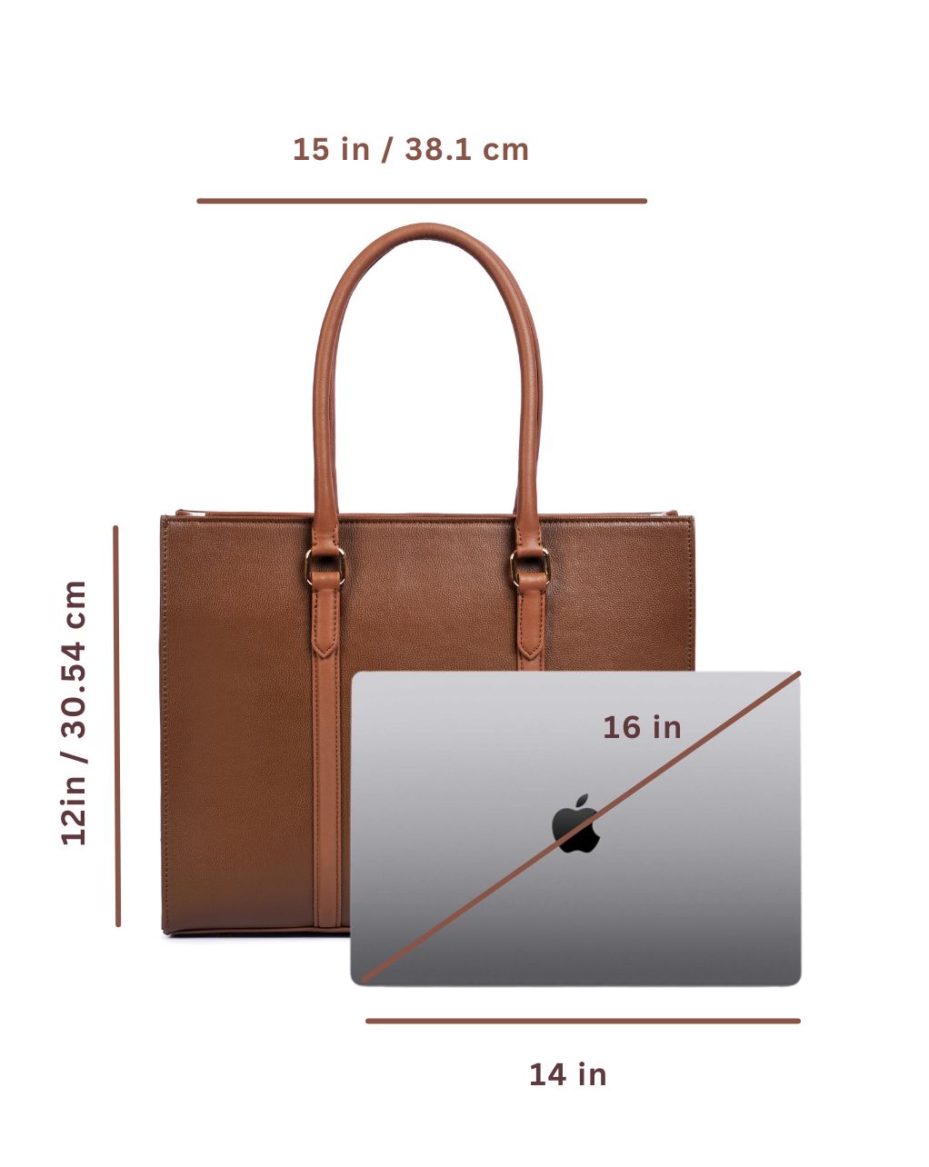 MONICA TOTE BAG| BROWN | MEDIUM