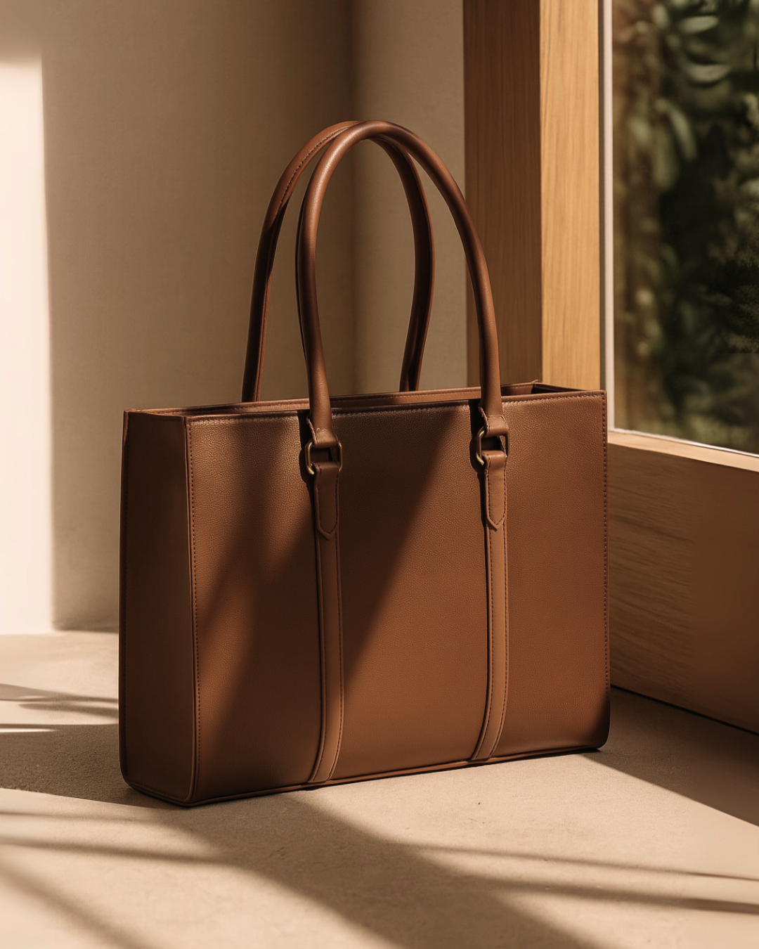 MONICA TOTE BAG| BROWN | MEDIUM