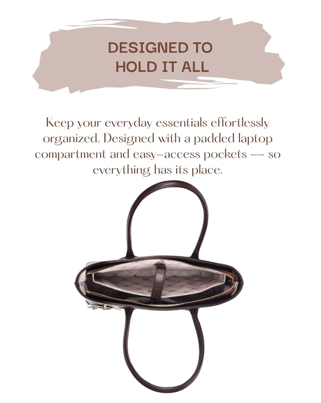 CAROLYN TOTE CHOCOLATE BROWN + 3 FREE GIFTS