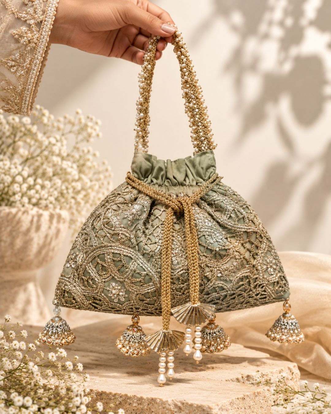 ZIYA POTLI |  SAGE GREEN