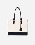 RACHEL TOTE BAG | BLACK & OFF WHITE | MEDIUM