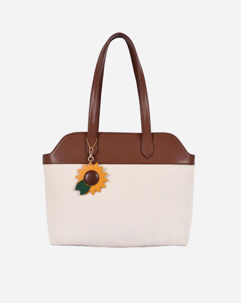 THE DAISY TOTE BAG | BEIGE & BROWN | MEDIUM