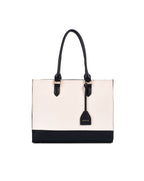 RACHEL TOTE BAG | BLACK & OFF WHITE | MEDIUM