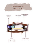 RACHEL TOTE BAG | BROWN AND OFF WHITE | MEDIUM