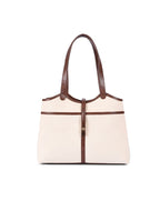 EMILY TOTE BAG | BEIGE & BROWN | MEDIUM