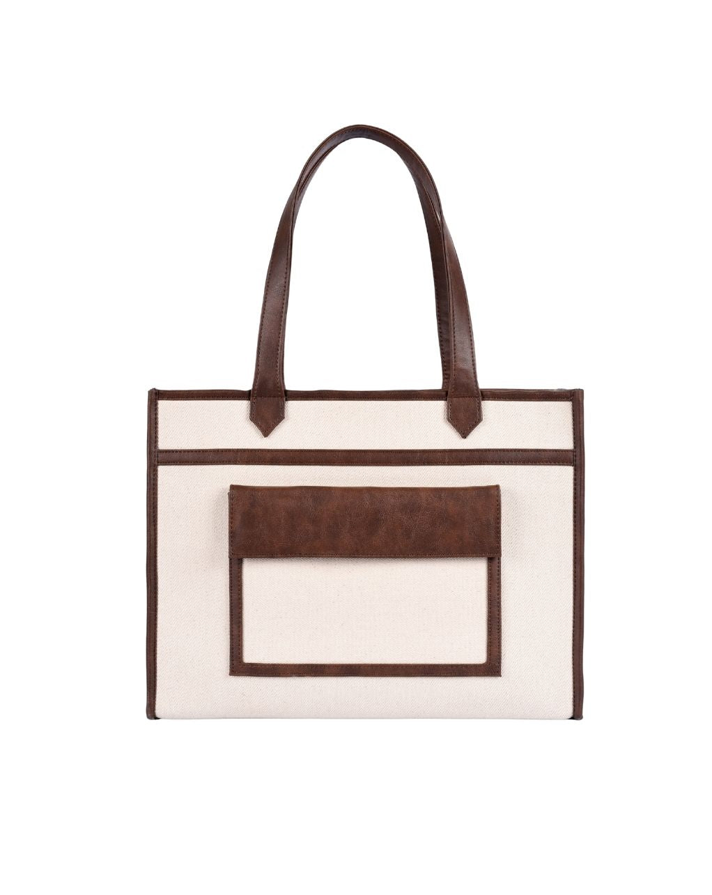 HAZEL MULTIPLE COMPARTMENTS TOTE | BROWN | LARGE