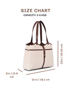 EMILY TOTE BAG | BEIGE & BROWN | MEDIUM