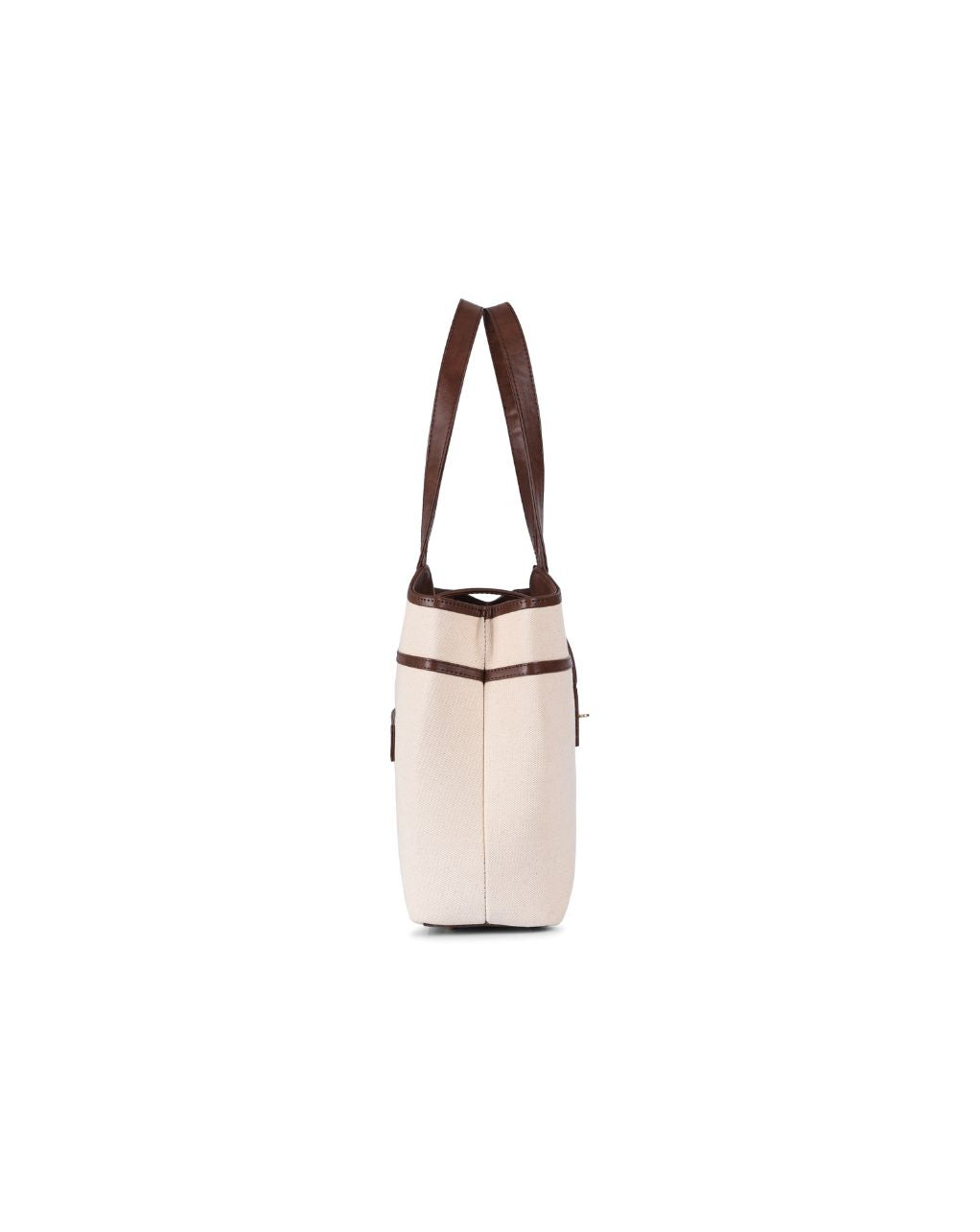 EMILY TOTE BAG | BEIGE & BROWN | MEDIUM