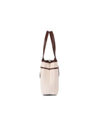 EMILY TOTE BAG | BEIGE & BROWN | MEDIUM