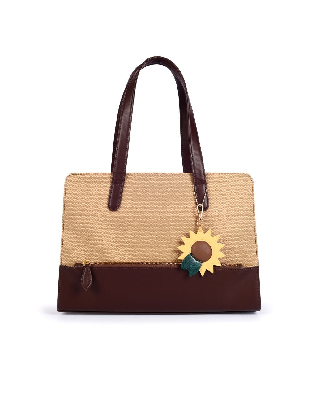 ESTELLE DUFFLE BAG | CHOCOLATE BROWN AND KHAKHI COLOUR