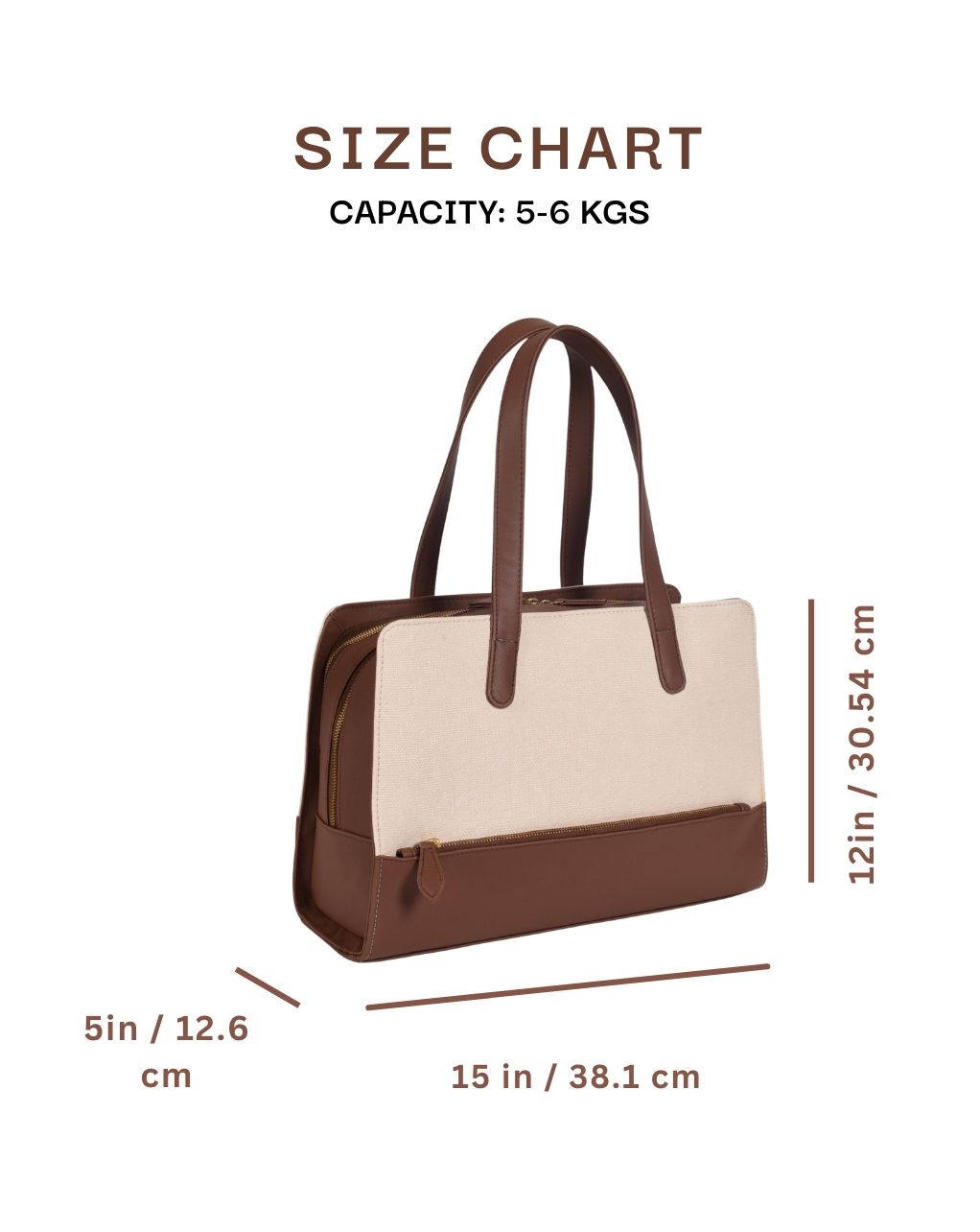 Duffle Tote Bag | Brown & Beige | Medium + 3 Free Gifts