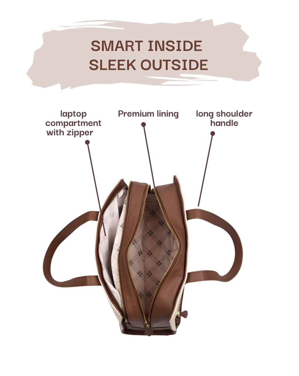 Estelle Duffle Bag | Beige and Tan