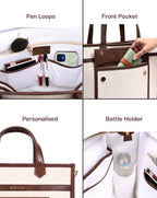 HAZEL MULTIPLE COMPARTMENTS TOTE | BROWN | LARGE