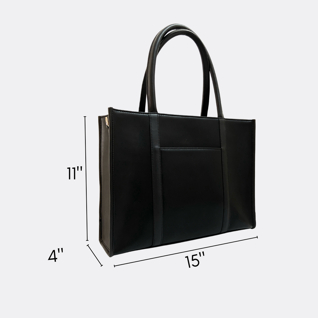 MICHELLE TOTE BAG | ALL BLACK | MEDIUM