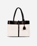 Mindy Tote Bag | Beige & Black | Large