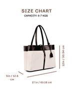 Mindy Tote Bag | Beige & Black | Large