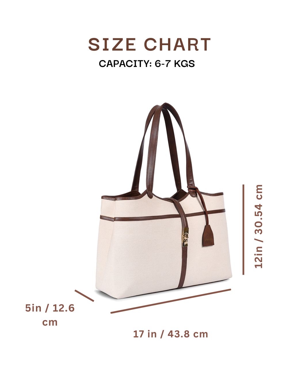 EMILY TOTE BAG | BEIGE & BROWN | LARGE