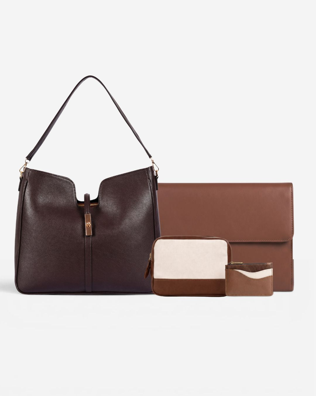 Eve Chocolate Brown  Tote ( + 3 Gifts )