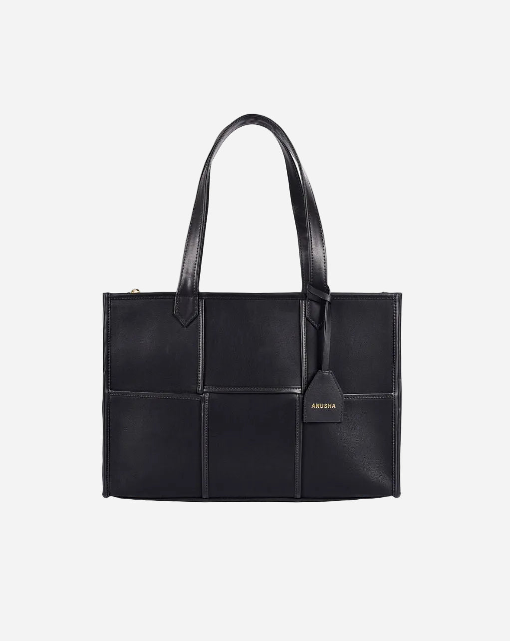 ACE FAUX LEATHER TOTE | ALL BLACK | MEDIUM