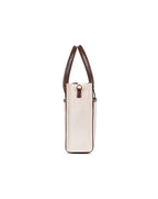 CANDICE CANVAS TOTE | BEIGE & BROWN | LARGE