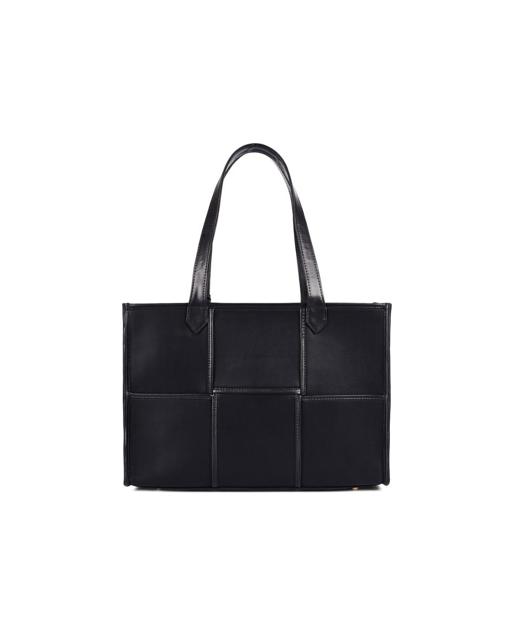 ACE FAUX LEATHER TOTE | ALL BLACK | MEDIUM