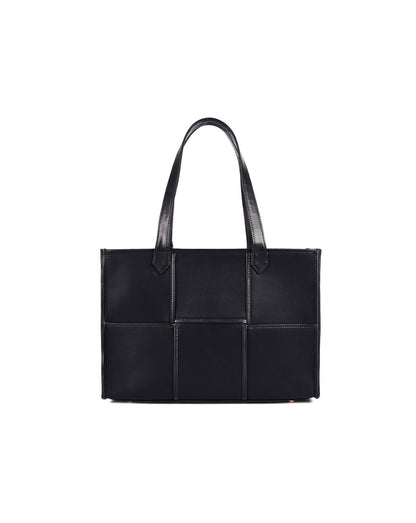 ACE FAUX LEATHER TOTE | ALL BLACK | MEDIUM