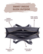 ACE FAUX LEATHER TOTE | ALL BLACK | LARGE