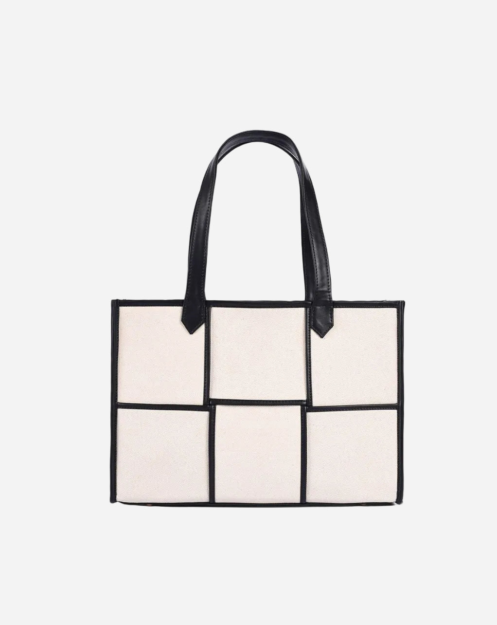 ACE TOTE BAG | BEIGE & BLACK | MEDIUM