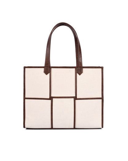 ACE TOTE BAG | BROWN & BEIGE | LARGE