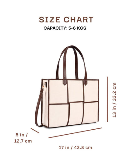 ACE TOTE BAG | BROWN & BEIGE | LARGE