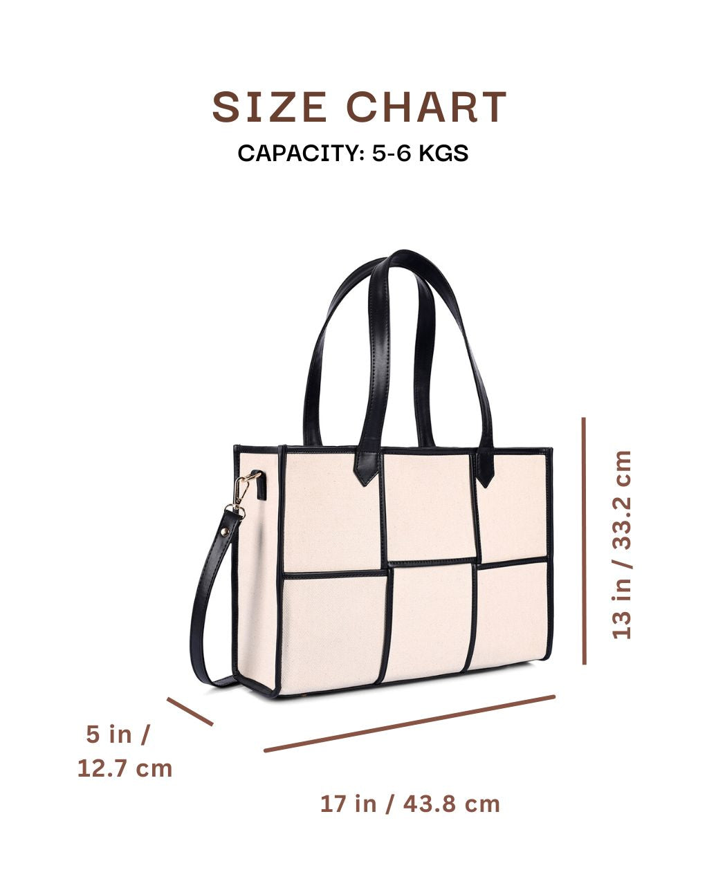 ACE TOTE BAG | BLACK & BEIGE | LARGE
