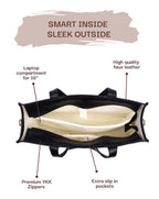 ACE TOTE BAG | BLACK & BEIGE | LARGE
