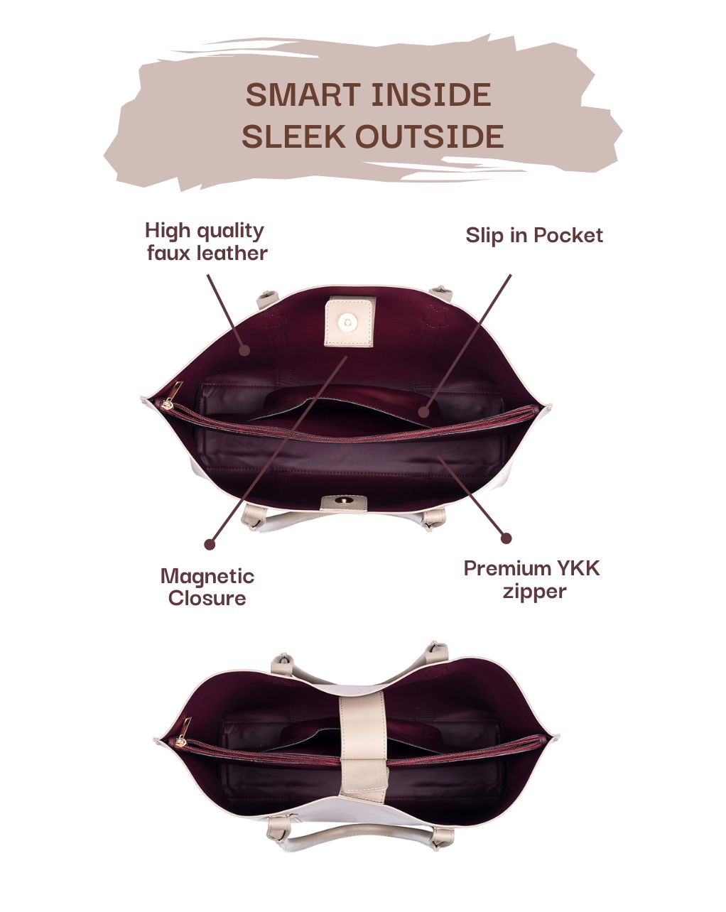 CHARLOTTE TOTE BAG | GREY | MEDIUM