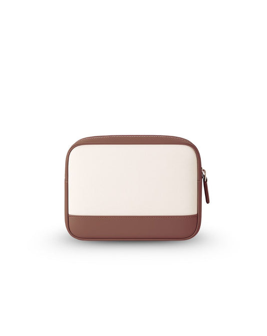 LEO POUCH | OFF WHITE & BROWN